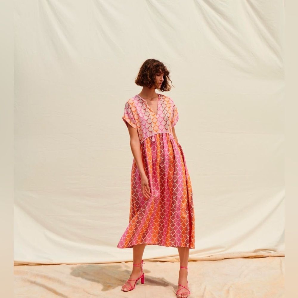 Saylor Inverse Stripe Jacquard Maxi Dress